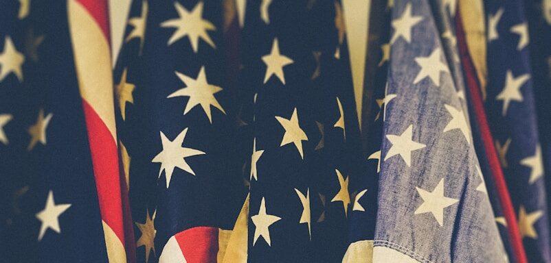 closeup photo of United States of America flag