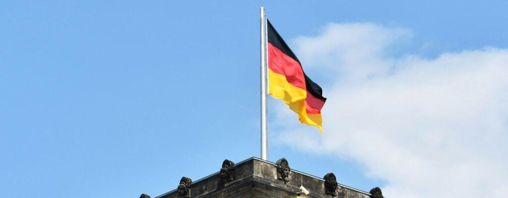 Reichstag building with flag